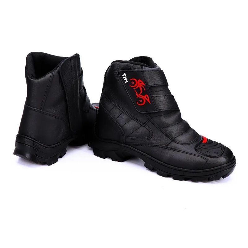 Tenis Coturno Motociclista Couro P2P - Imagem de detalhe 3