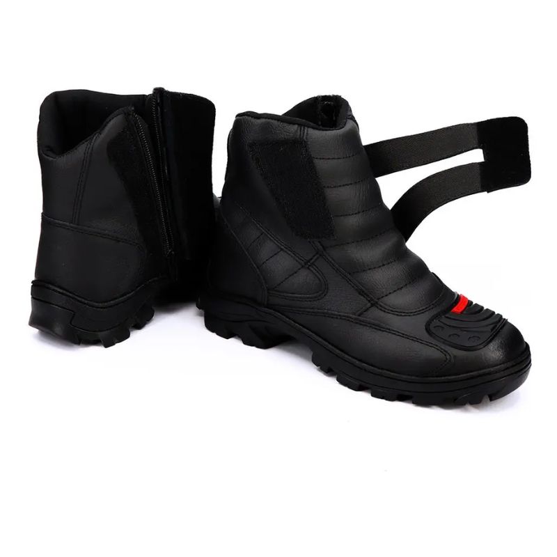 Tenis Coturno Motociclista Couro P2P - Imagem de detalhe 2