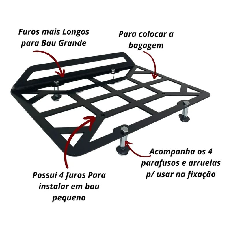 Grelha para Baú de Moto Universal FR Laser (Aço Carbono) - Imagem de detalhe 3