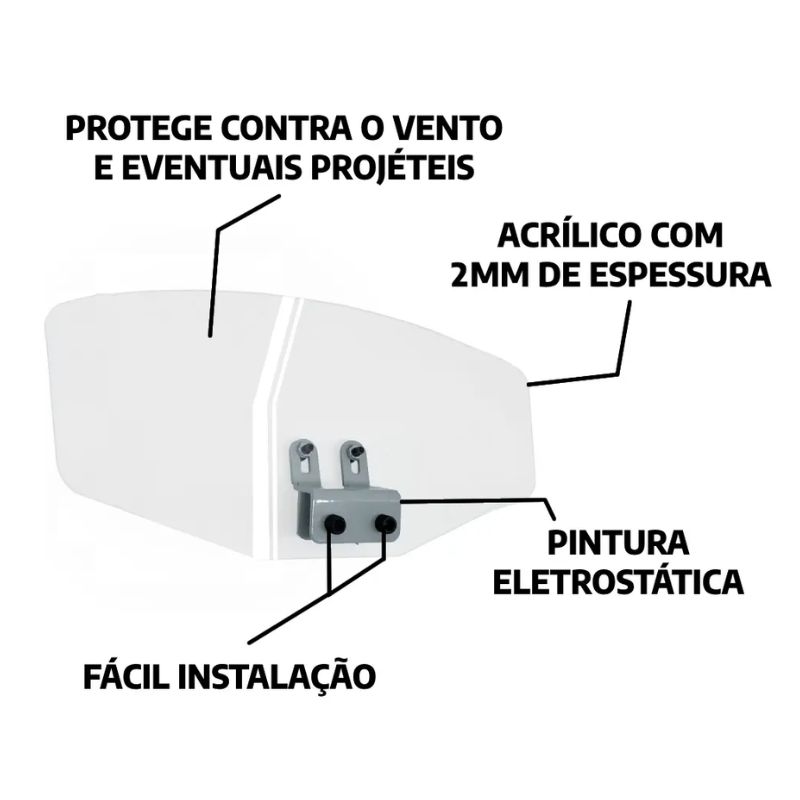 Defletor Extensor De Bolha Alta Xmax 250 (2020-2024) - Imagem de detalhe 1