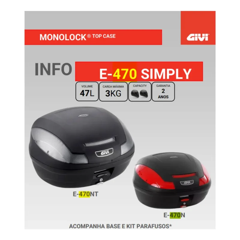Bau Bauleto Givi E470nt Simply 47 Litros Monolock Fume