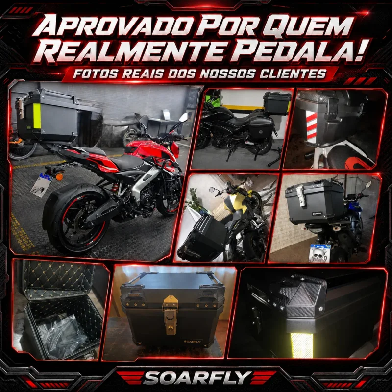 Bau Bauleto Moto 45 Litros Universal Soarfly Reforcado