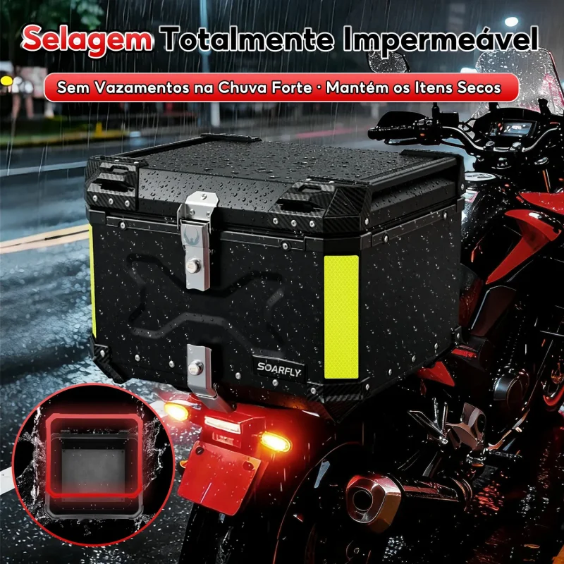 Bau Bauleto Moto 45 Litros Universal Soarfly Reforcado