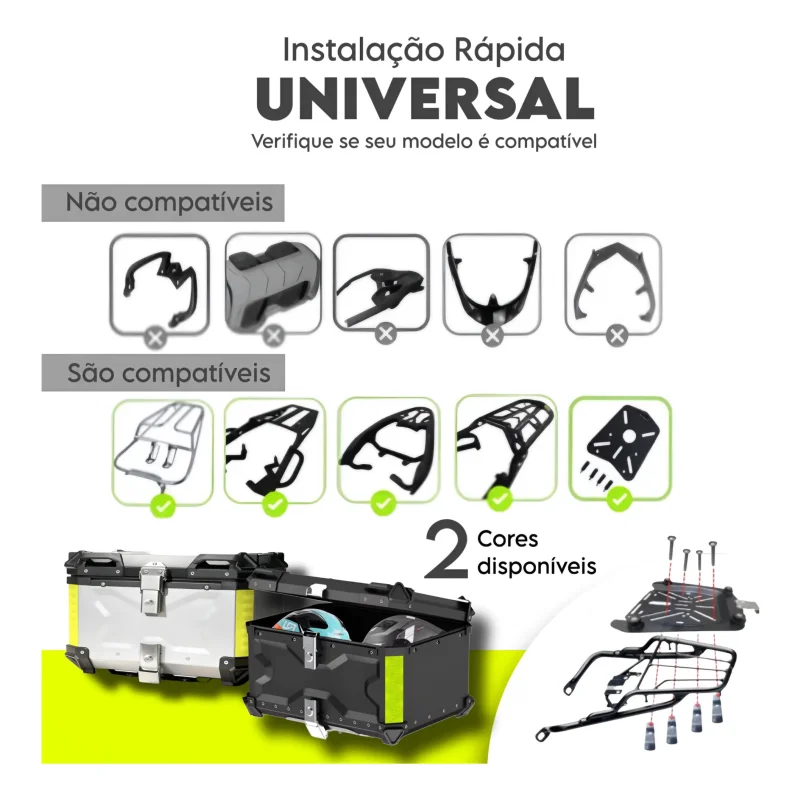 Bau Para Moto 65l Aluminio Universal Knack
