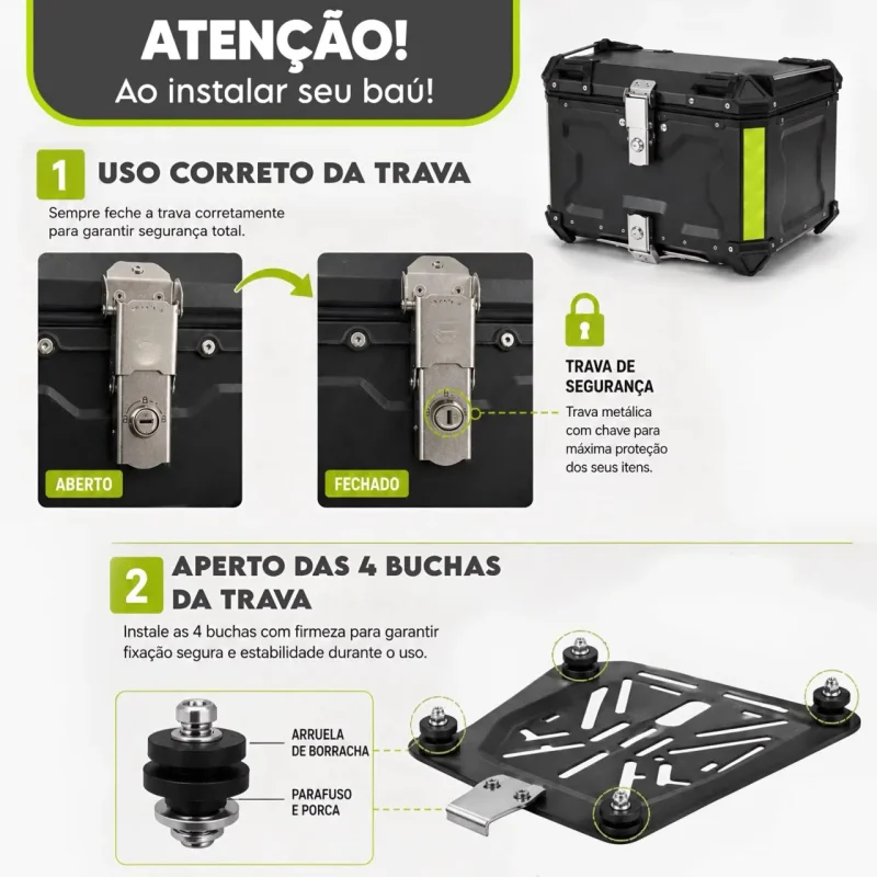 Bau Para Moto 65l Aluminio Universal Knack