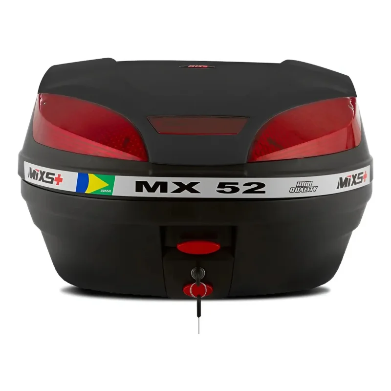 Baú Traseiro Mixs MX52 52 Litros Preto para 2 Capacetes