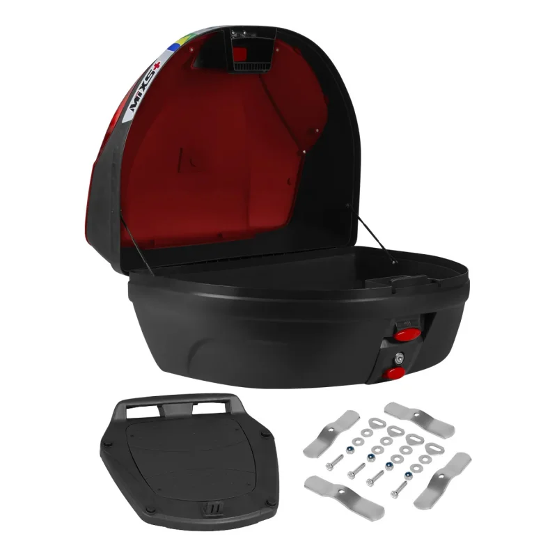 Bau Traseiro Moto Mixs Mx52 52 Litros 2 Capacetes