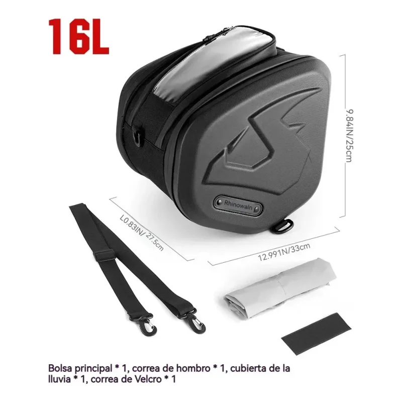 Bolsa De Tunel E Tanque Rigida Rhinowalk Fortress 16l Scooter