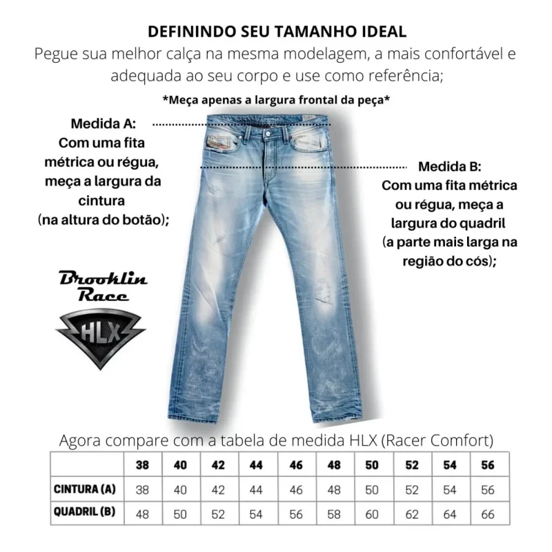 Calca Jeans Moto Com Protecao Hlx Racer Comfort