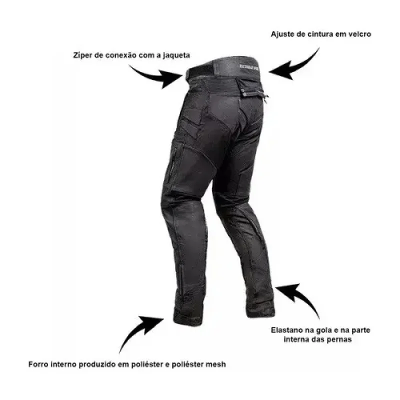 Calca Motociclista Texx Falcon V2 Impermeavel Couro