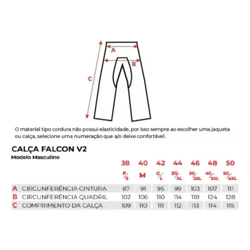 Calca Motociclista Texx Falcon V2 Impermeavel Couro