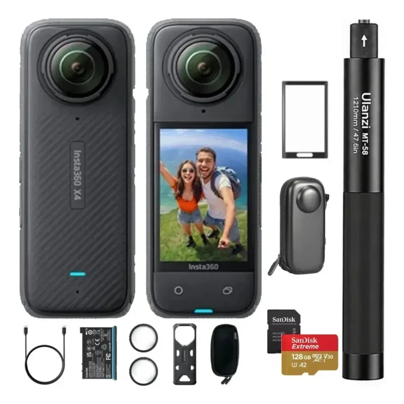 Câmera 360º Insta360 X4 8K 360° com Cartão 128GB