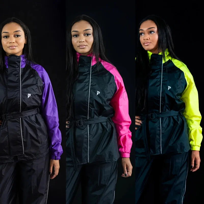 Capa De Chuva Moto Pioneira Traveller Nylon Feminina Preto Rosa