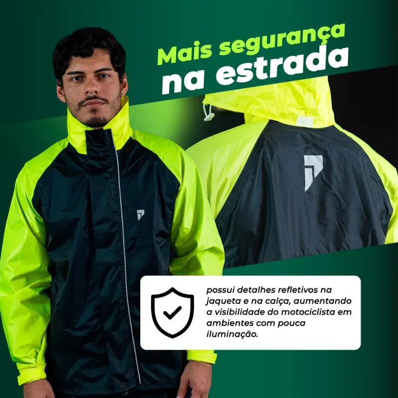 Capa De Chuva Moto Pioneira Traveller Nylon Impermeavel
