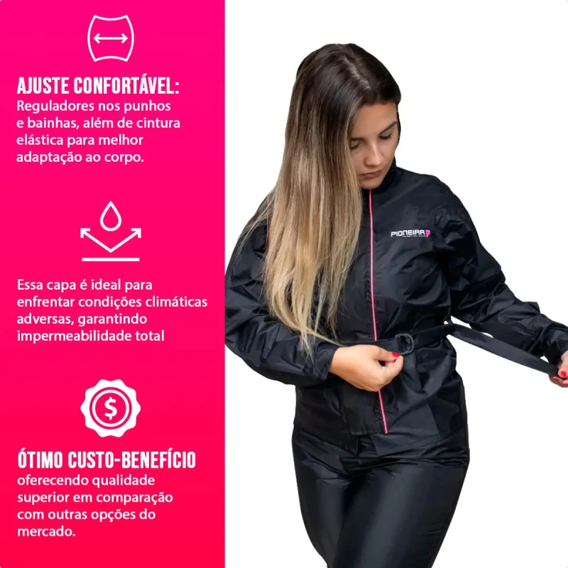Capa De Chuva Nylon Moto Pioneira Impermeavel Leve