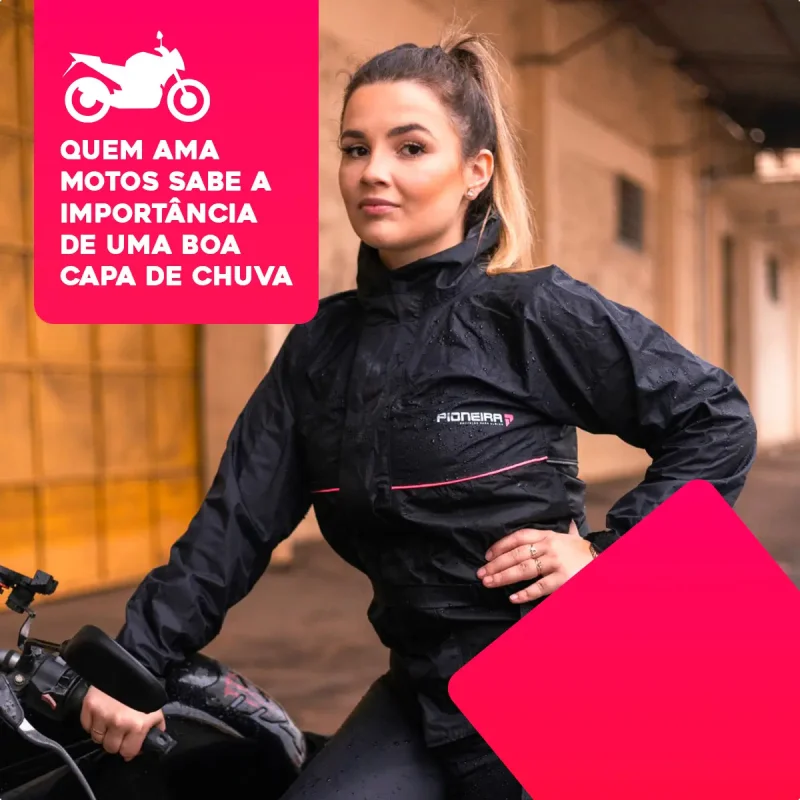 Capa De Chuva Nylon Moto Pioneira Impermeavel Leve