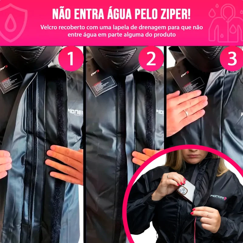 Capa De Chuva Nylon Moto Pioneira Impermeavel Leve