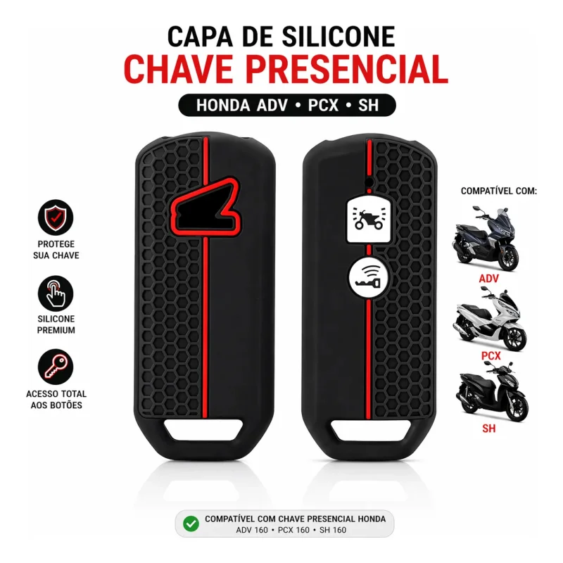 Parte traseira da capa protetora para chave de presença Honda