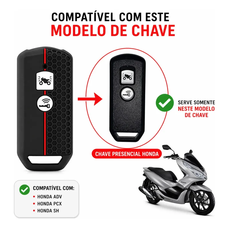 Capa De Silicone Chave Presencial Honda Pcx Sh Adv