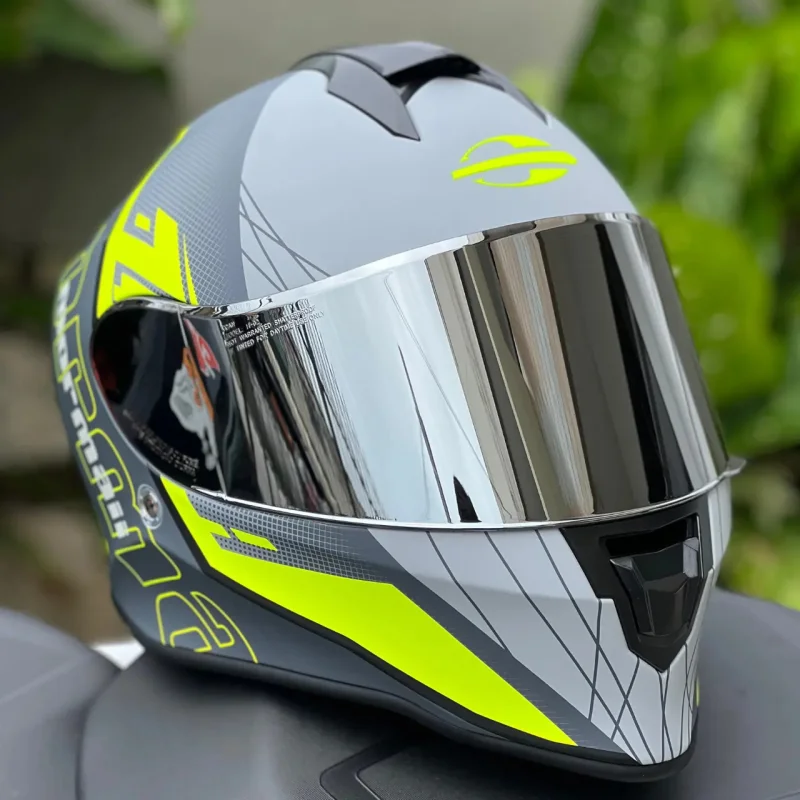 Capacete Mormaii M1 Neon Fechado Com Duas Viseiras