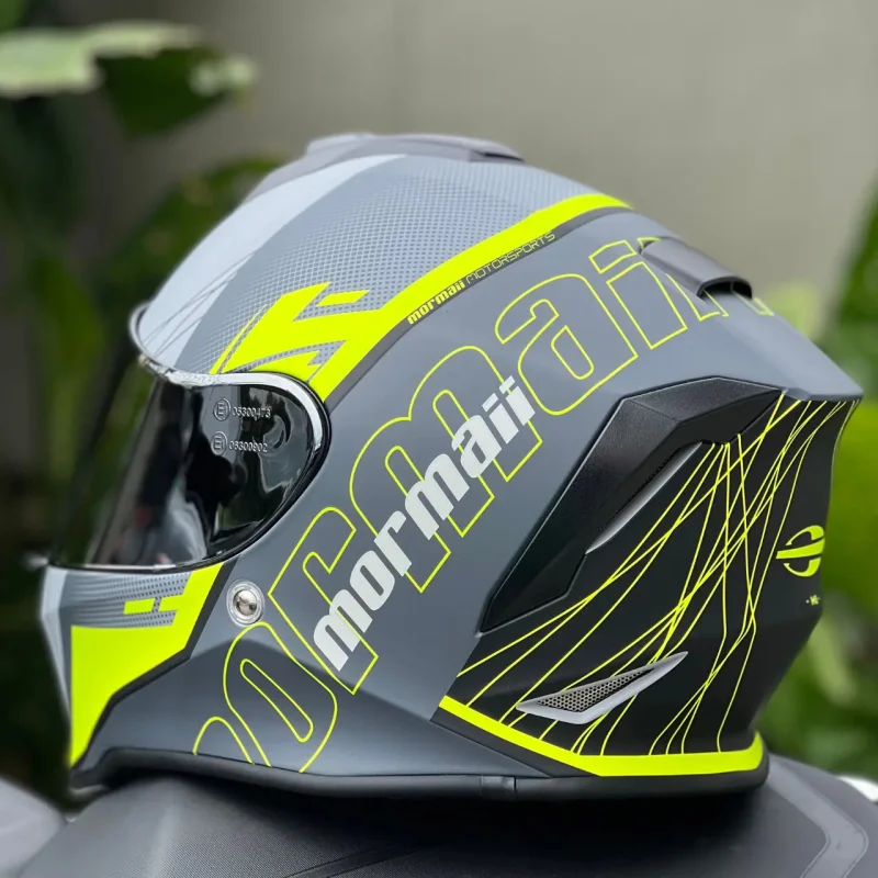 Capacete Mormaii M1 Neon Fechado Com Duas Viseiras