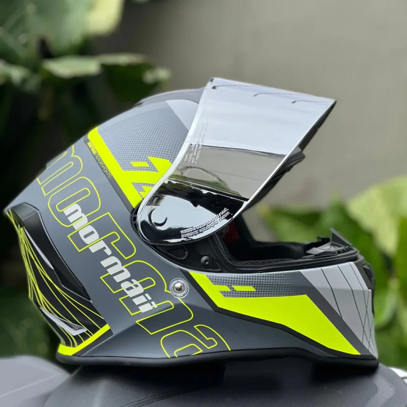 Capacete Mormaii M1 Neon Fechado Com Duas Viseiras