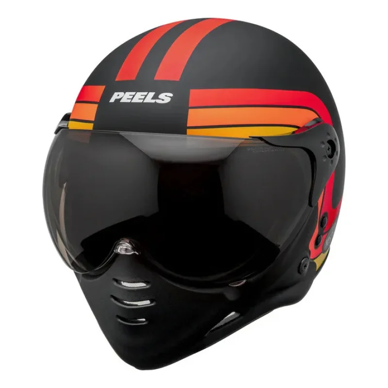 Capacete Peels F 21 Yesterday Preto Fosco Vermelho