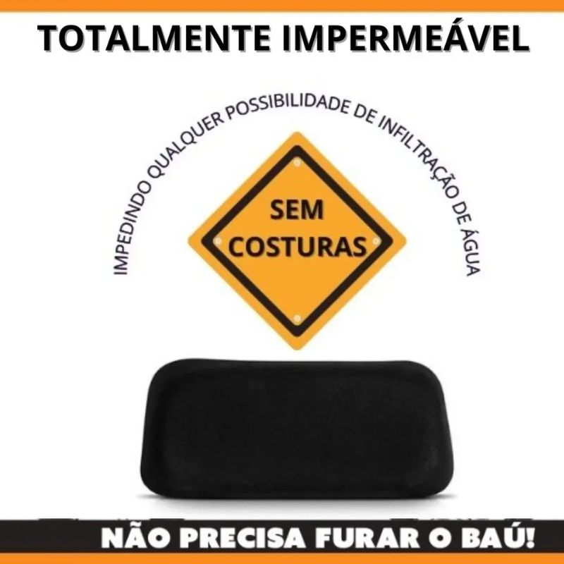 Encosto Baú Moto Universal Hot Bikers instalado em bauleto de motocicleta