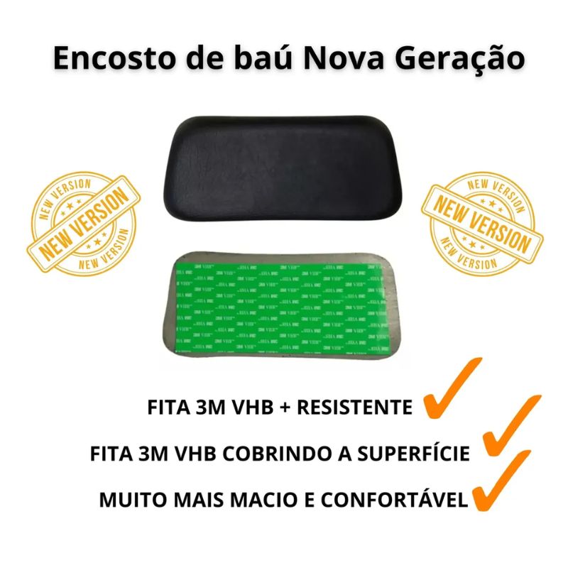 Detalhe do verso do encosto para baú com adesivo 3M VHB