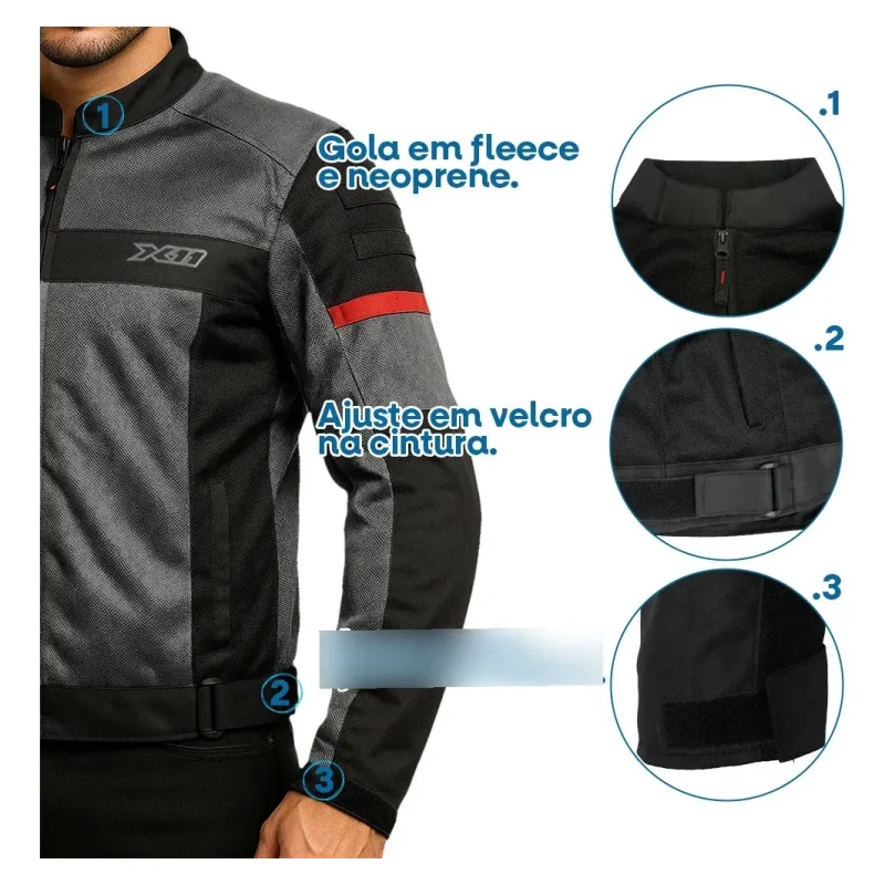 Jaqueta X11 Super Air Masculina Ventilada Com Protecao Ce