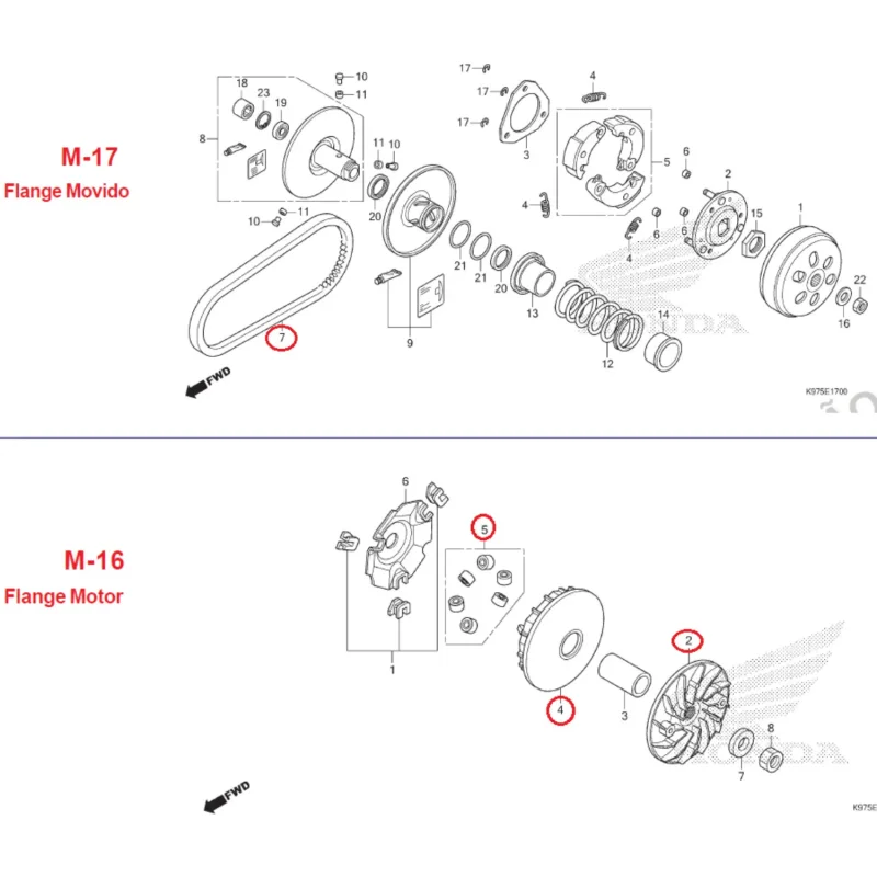 Kit Transmissao Cvt Honda Pcx 150 2019 A 2022 Original