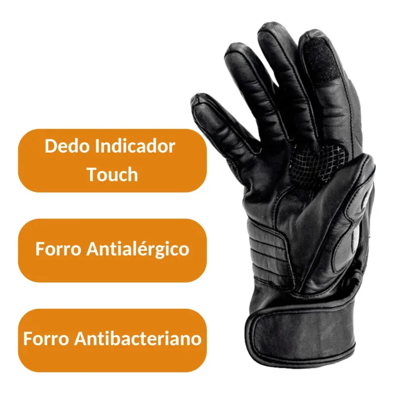 Luva De Couro Motociclista Texx Liberty