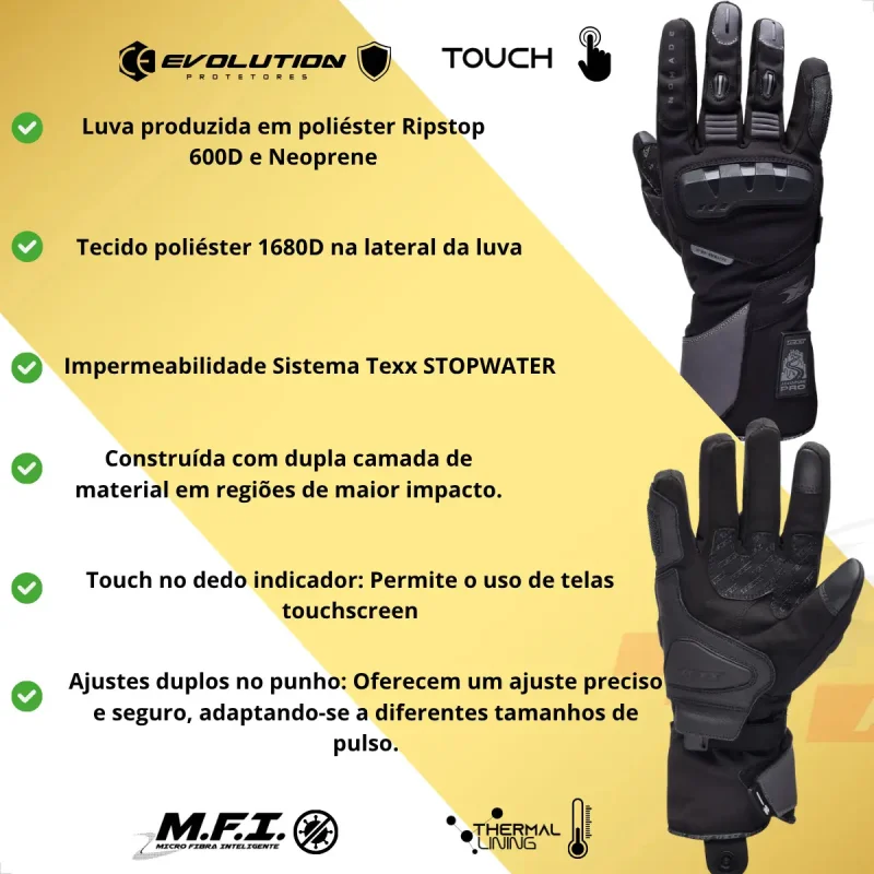 Luva Texx Nomade Masculina Impermeavel Com Forro Termico