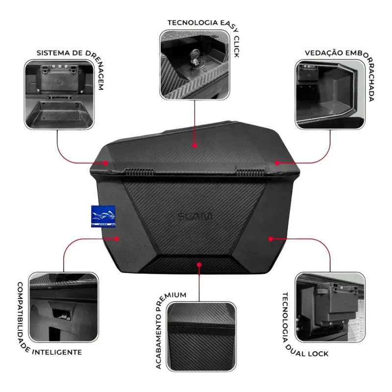 Par De Baus Laterais Scam 25 Litros Monokey S25 Abs