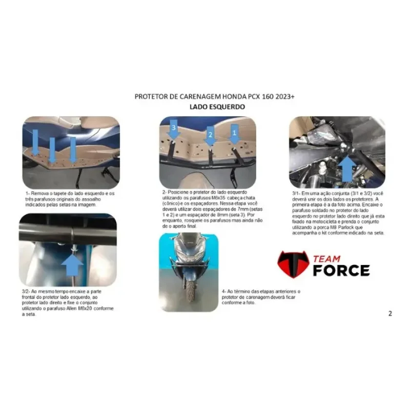 Protetor De Carenagem Tforce Honda Pcx 160