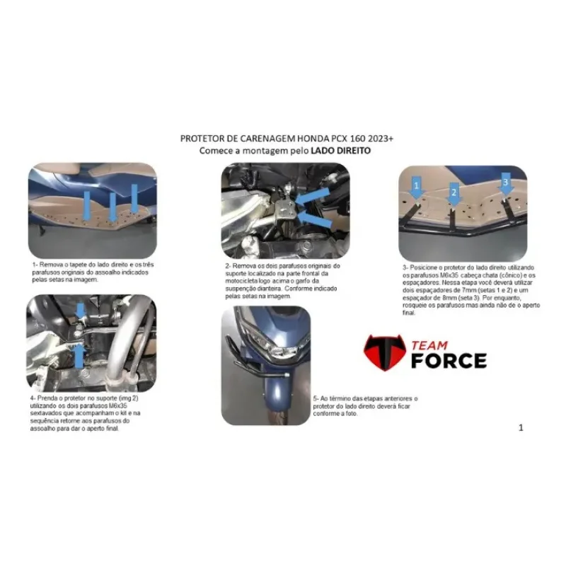 Protetor De Carenagem Tforce Honda Pcx 160
