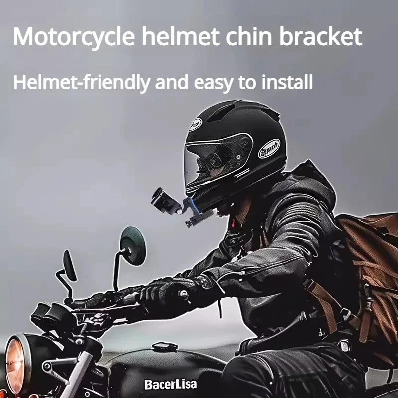 Suporte De Queixo Para Gopro E Camera De Acao Com Clipe Para Capacete