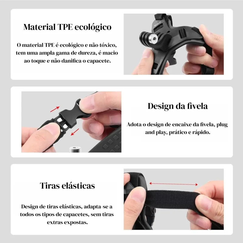 Suporte Para Camera E Celular Em Capacete De Moto