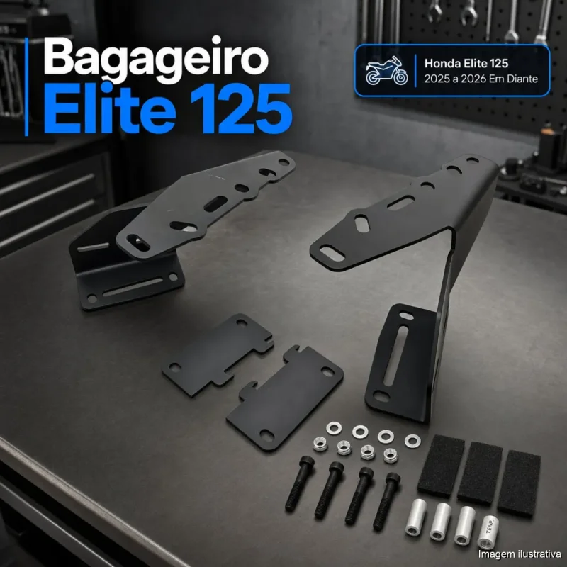 Bagageiro Suporte Bau Honda Elite 125 2025 A 2026 Valencia