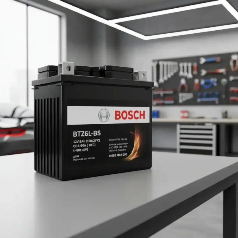 Bateria Bosch Moto 6ah 12v Btz6l Bs Agm Selada