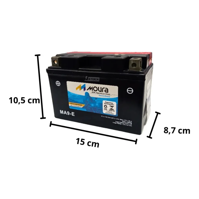 Bateria Moura Moto Ma9 E 12v 9ah Ytx9 Bs