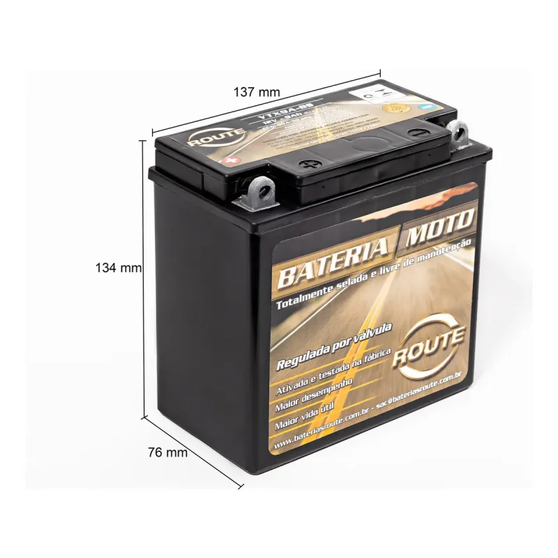 Bateria Para Moto Route Ytx9a Bs 12v 9ah Agm Selada