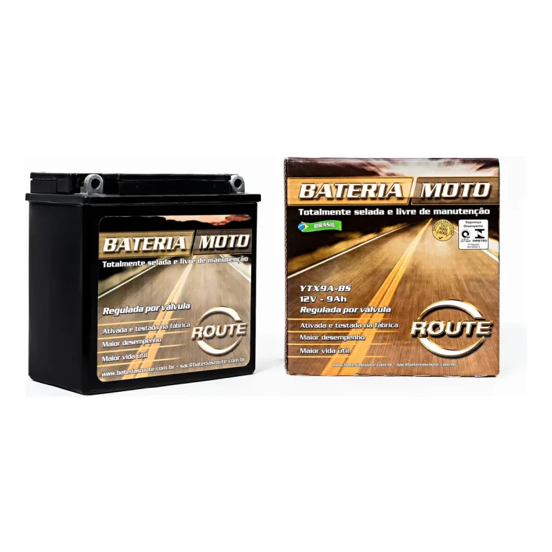 Bateria Para Moto Route Ytx9a Bs 12v 9ah Agm Selada