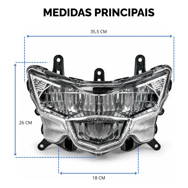Farol Completo Neo 125 2017 A 2025 Com Chicote Speed Bikers