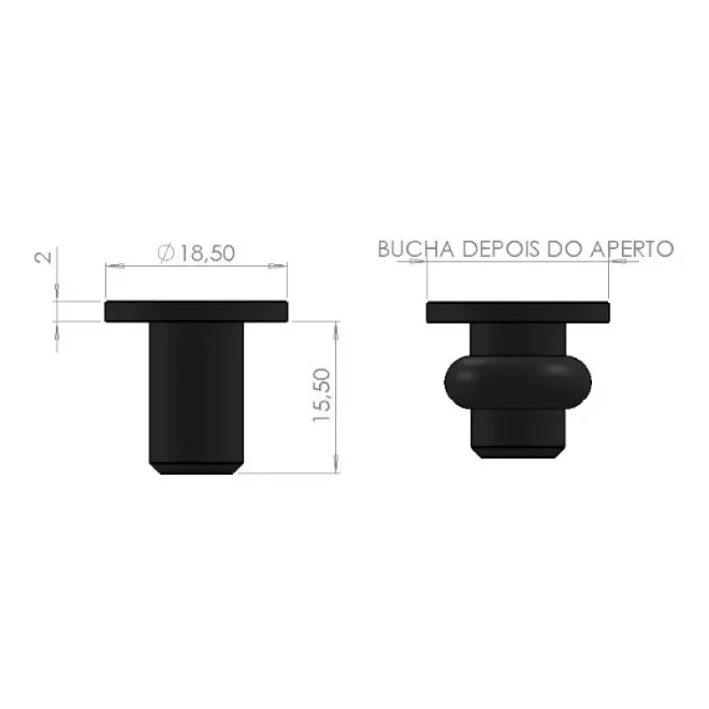Kit 4 Buchas Da Bolha Para Brisa Adv 750 Rosca 5mm