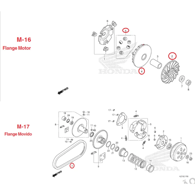 Kit Cvt Original Honda Pcx 150 2014 A 2015