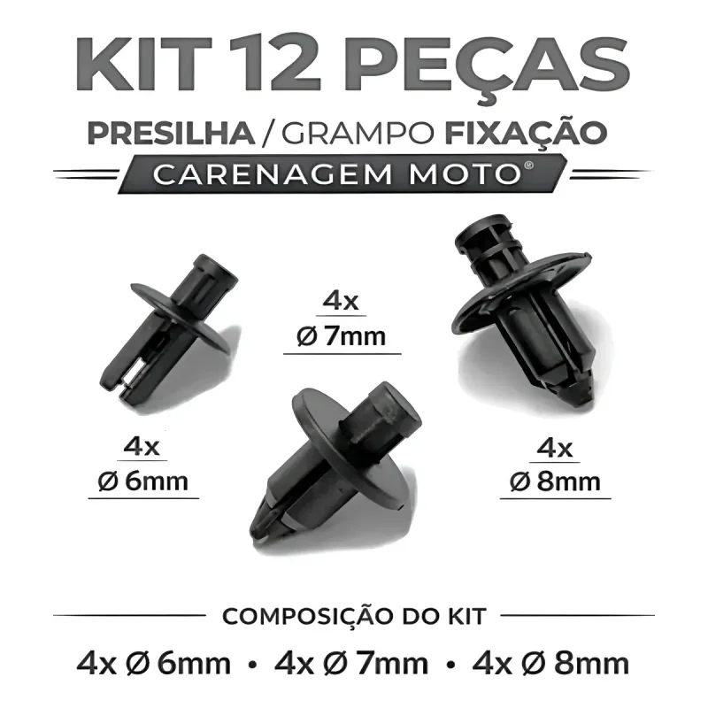 Kit Presilha Carenagem Honda Pcx Adv Sh 12 Pecas Yuki Race
