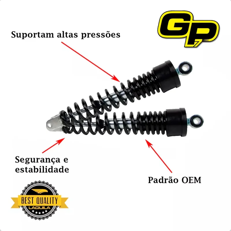Par De Amortecedores Traseiros Honda Pcx 150 2016 2017 2018 Gp7 Cromado
