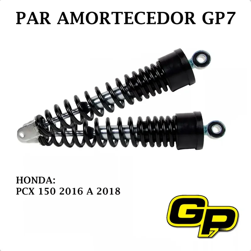 Par De Amortecedores Traseiros Honda Pcx 150 2016 2017 2018 Gp7 Cromado