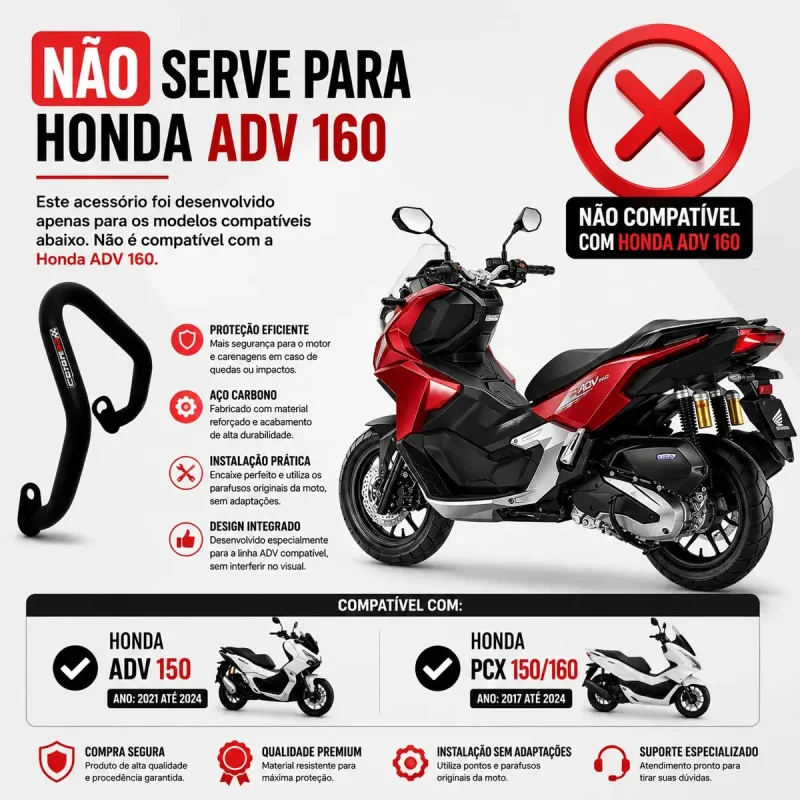 Protetor De Escapamento Aco Carbono Pcx 150 160 Adv 150
